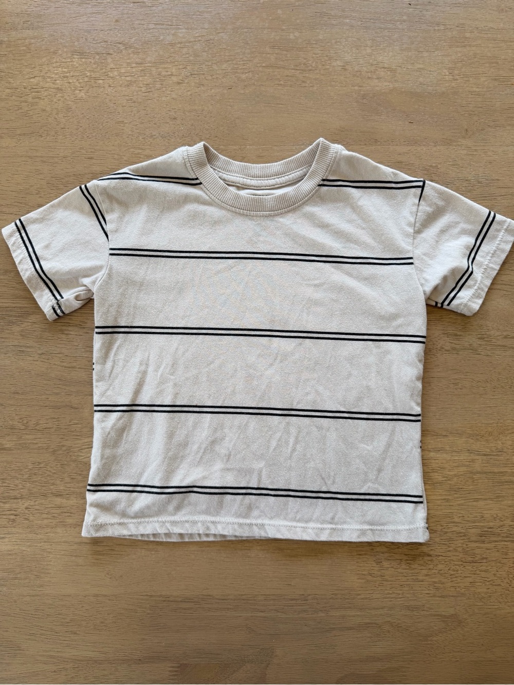 Grayson Mini Boys Striped T-Shirt Cream Black 5T